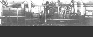 Karl Clark and Sidney Blair built a model oil sands separation plant in the basement of the University of Alberta power plant. Source: University of Alberta Archives, 69-97-457